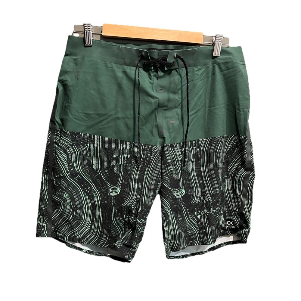 Outerknown Green‎ Geometric Print Men's Activewear Board Shorts Size 30